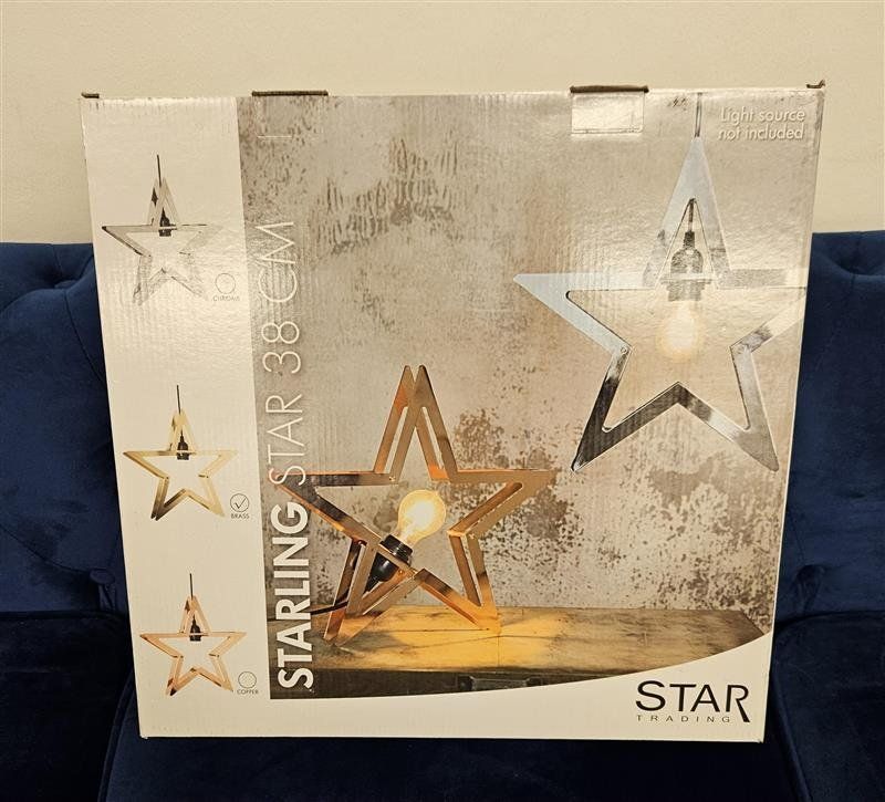 STAR TRADING Deko-Leuchte „Starling Star“ 38cm Messing/Brass (Neu und ...