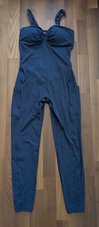 Damen Jumpsuit Gr. L dunkelblau, abnehmbaren Träger