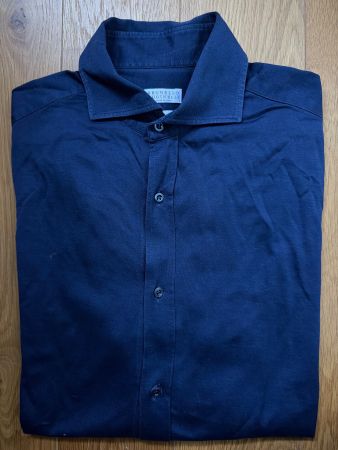 BRUNELLO CUCINELLI Herren Hemd Slim Fit Dunkelblau Grösse M