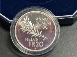 11., 1 Münze 20 Franken, Silber 835, 20 aGramm