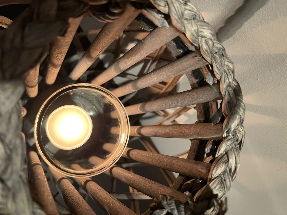 Shabby Chic Windlicht Laterne aus Weide 3