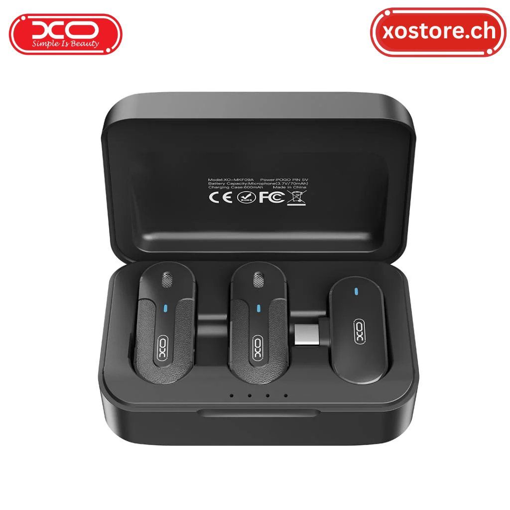 Microfoni: XO MKF09A Typ-C Wireless Lavalier Mikrofon mit Case – Nuovo e nell'imballaggio originale da mägenwil venduto da xostore.ch