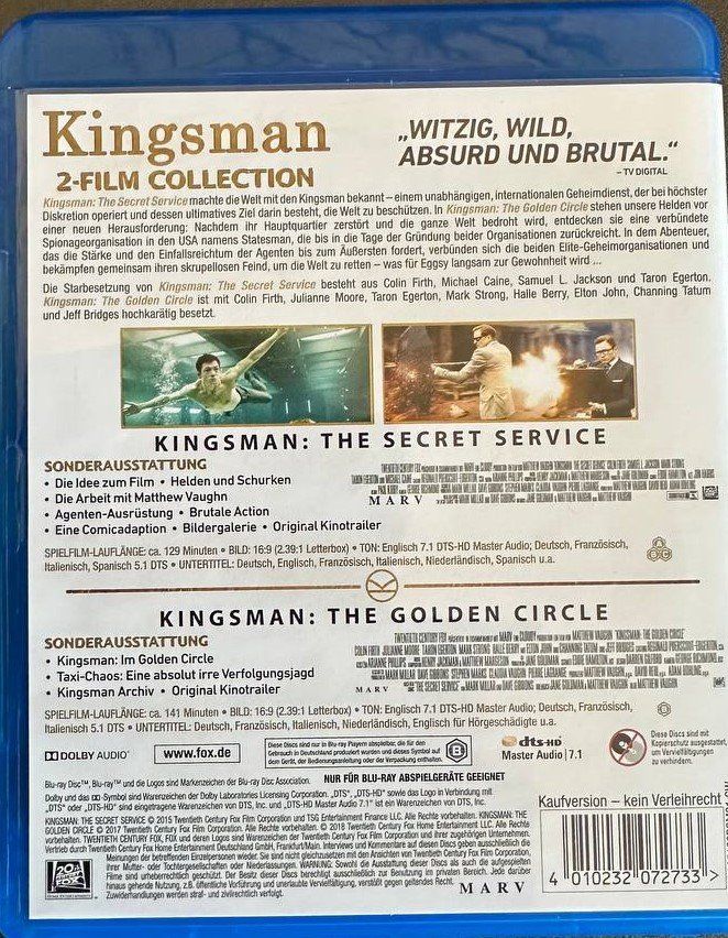 Tutti i DVDs: Kingsman Trilogy Blu-ray – Usato da Beringen venduto da Mantafisch1 1