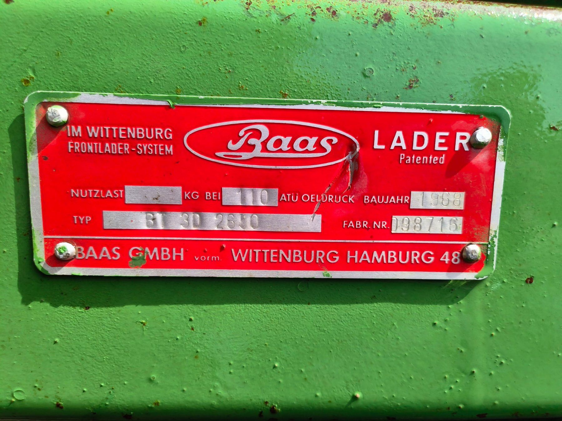 Tutte le macchine: Frontlader Baas – Usato da Säriswil venduto da Weggu123 2
