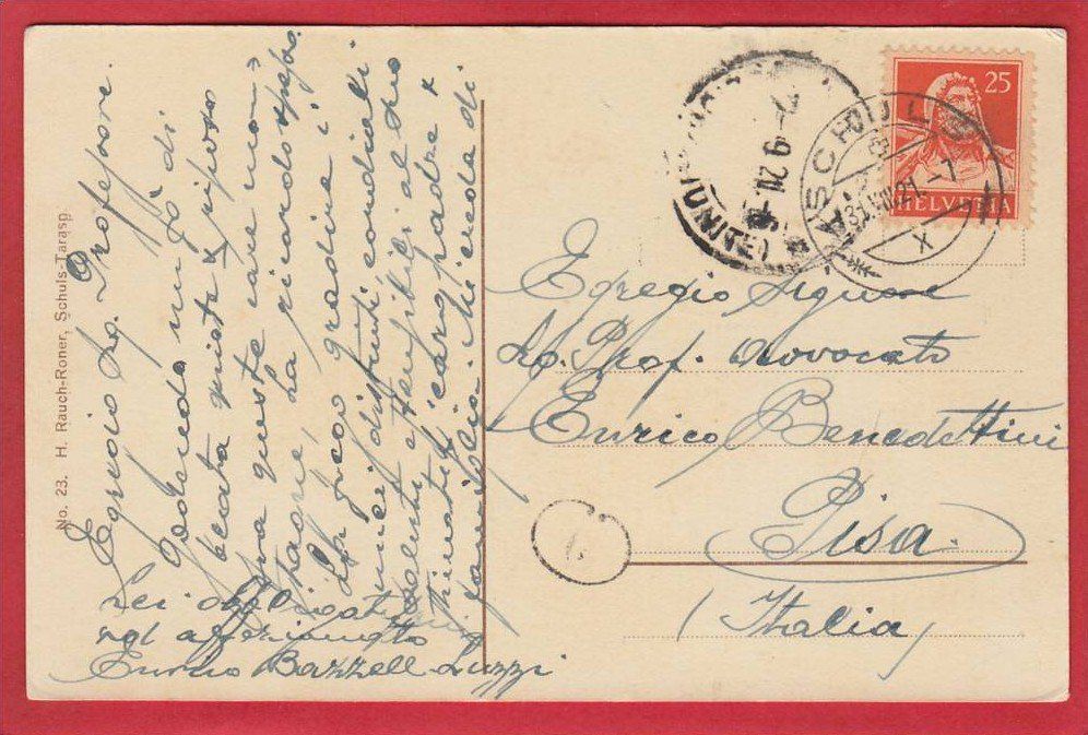 Cartes postales: UNTER ENGADIN, SCHULS, DORFPLATZ 1921 – D'occasion à Grüningen par Kartenlaube 1