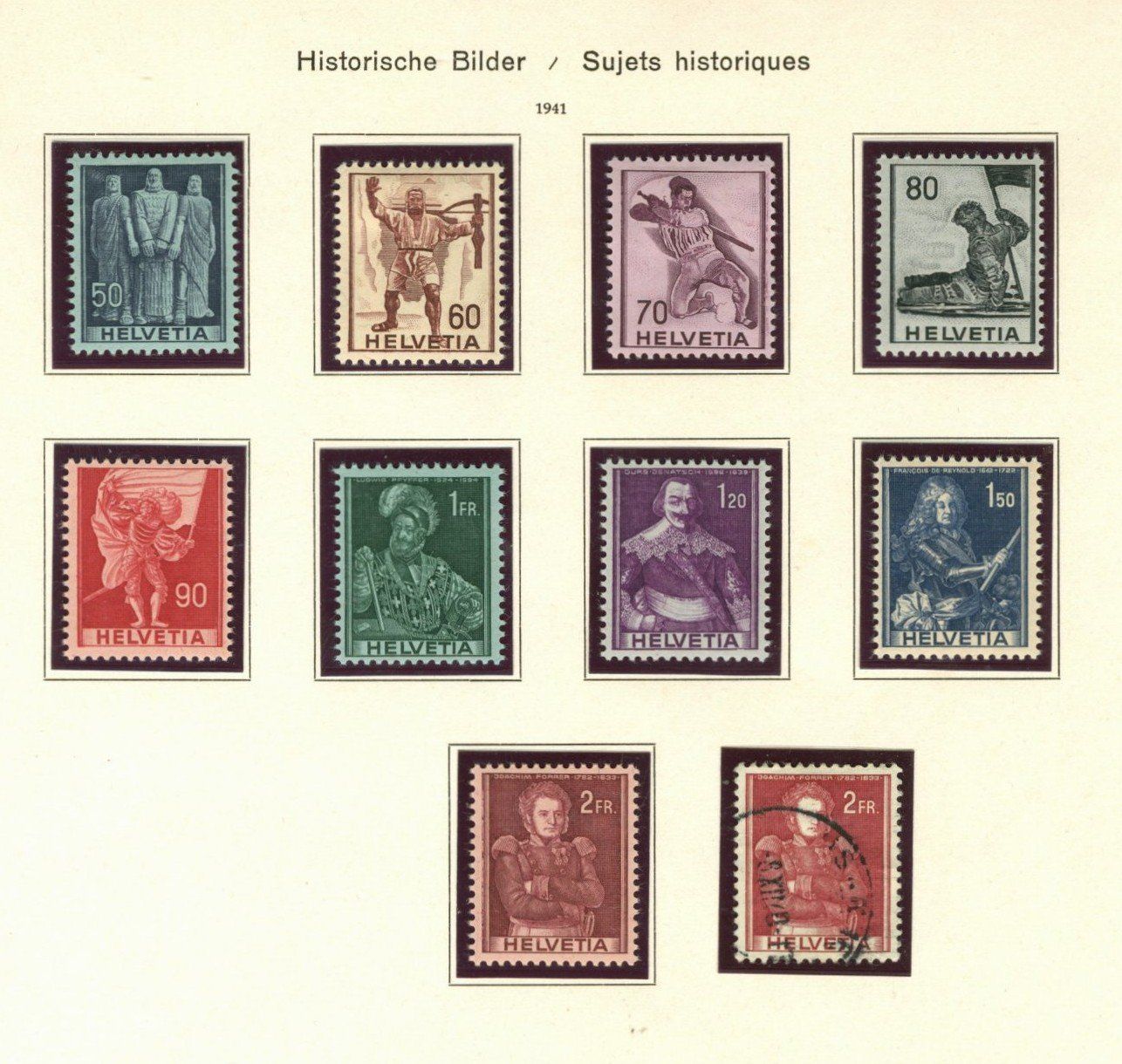 Alle Briefmarken: HISTORISCHE BILDER SERIE POSTFRISCH KOMPLETT ** – Neu (gemäss Beschreibung) aus Sarmenstorf von Tricardo