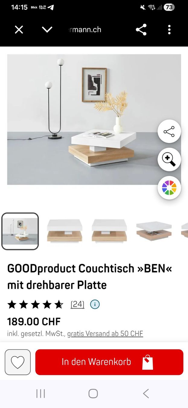 Tavoli: Gut erhaltener weisser Couchtisch – Usato da Luzern venduto da britschula 2
