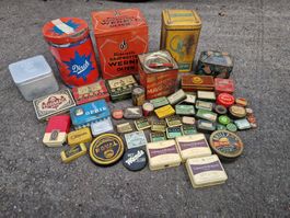 Antike Blechdosen, Ophir, Kafa, Disch, Wernli, Bernina, etc.