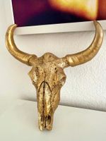 Deko Stierschädel goldig