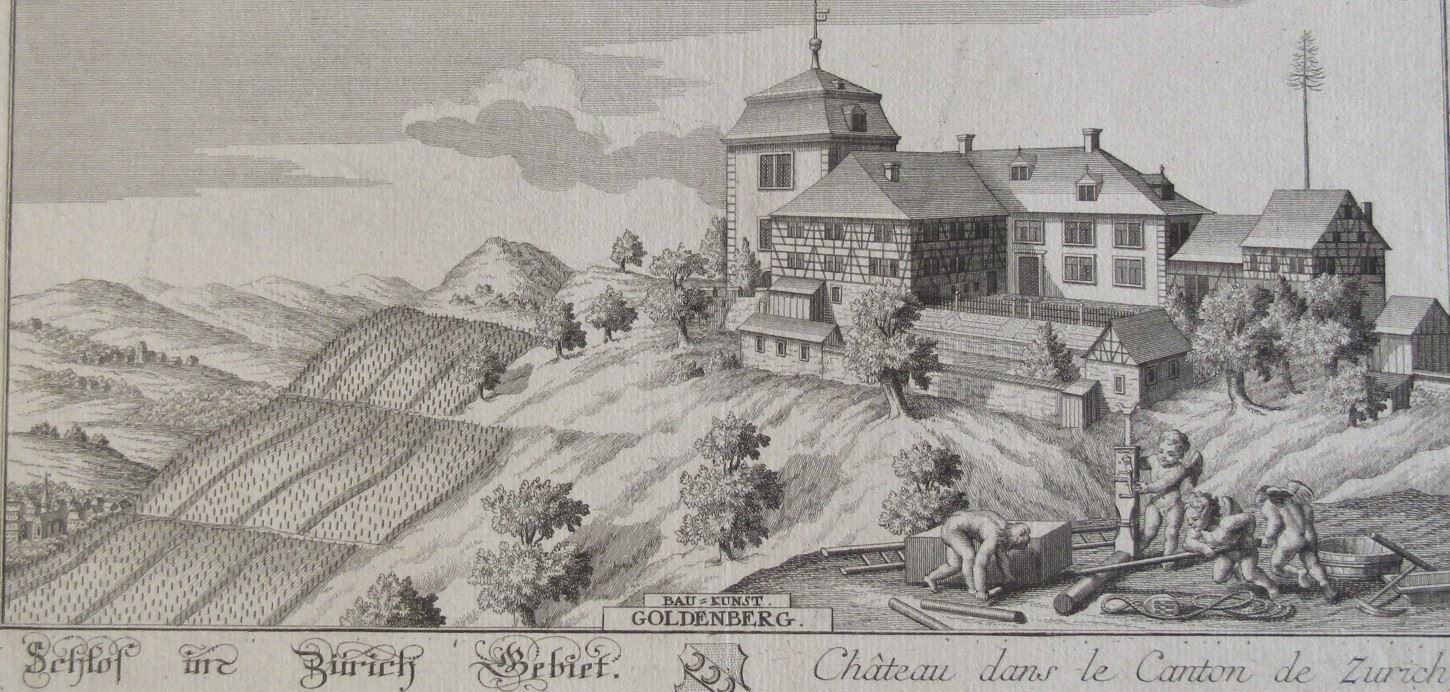 Incisioni: Goldenberg Schloss Kupferstich Herrliberger – Usato da Rafz venduto da Helvet32 1