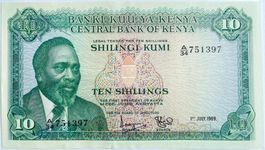 Kenya 10 Schillings 1969 - non circ/unz  **RARE**