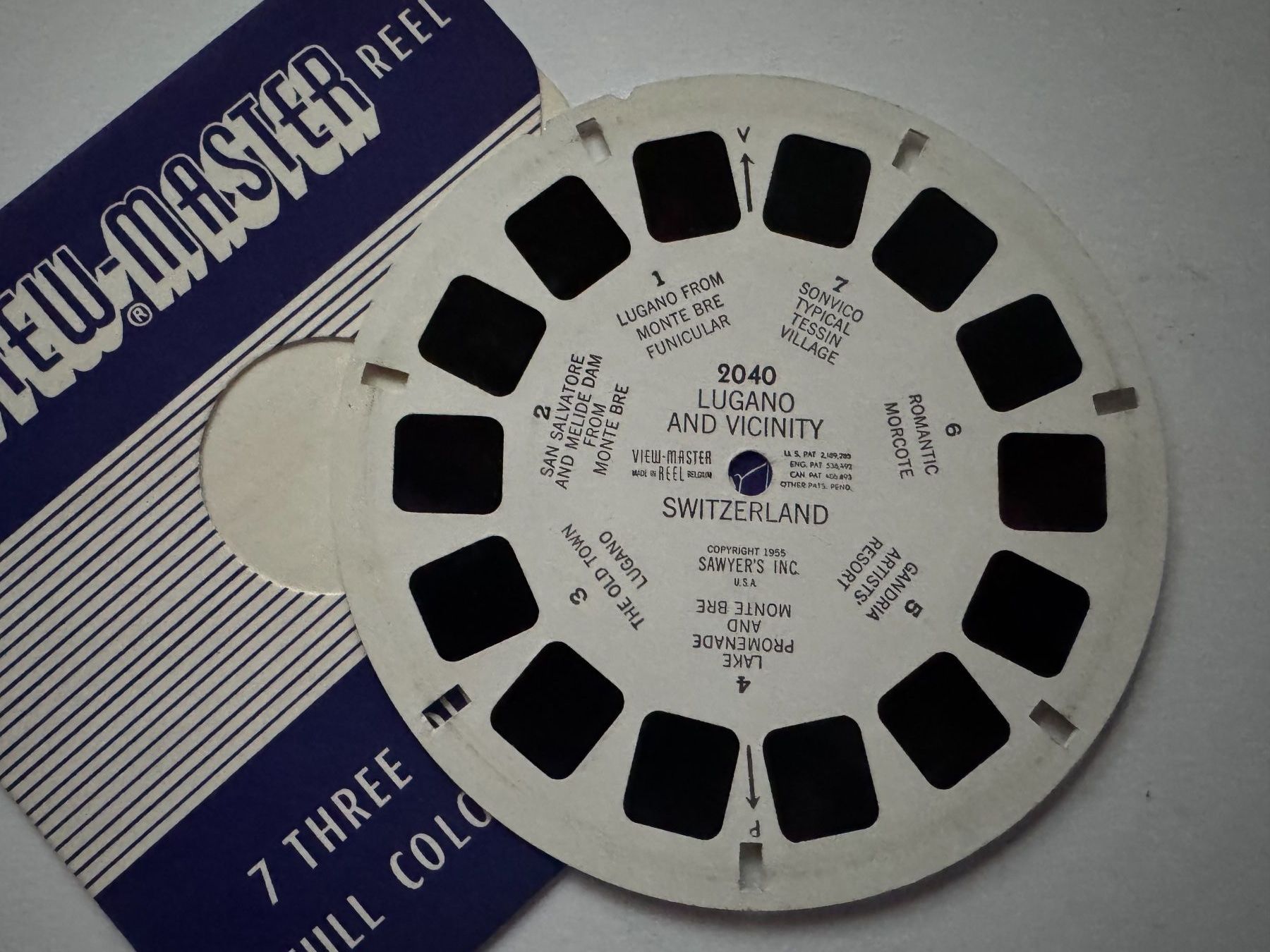 View-master Giocattoli: View-Master 3D: Nr. 2040 LUGANO AND VICINITY SWITZERLAND – Usato da Tegerfelden venduto da siebenmacky 2