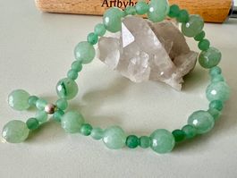 Aventurin-Armband facettiert mit Silberkugel handgefertigt