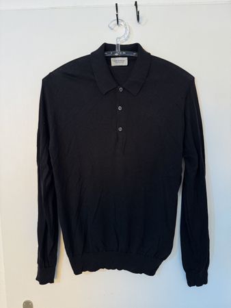 John Smedley woole Poloshirt schwarz Grösse L 🇬🇧 oryginal