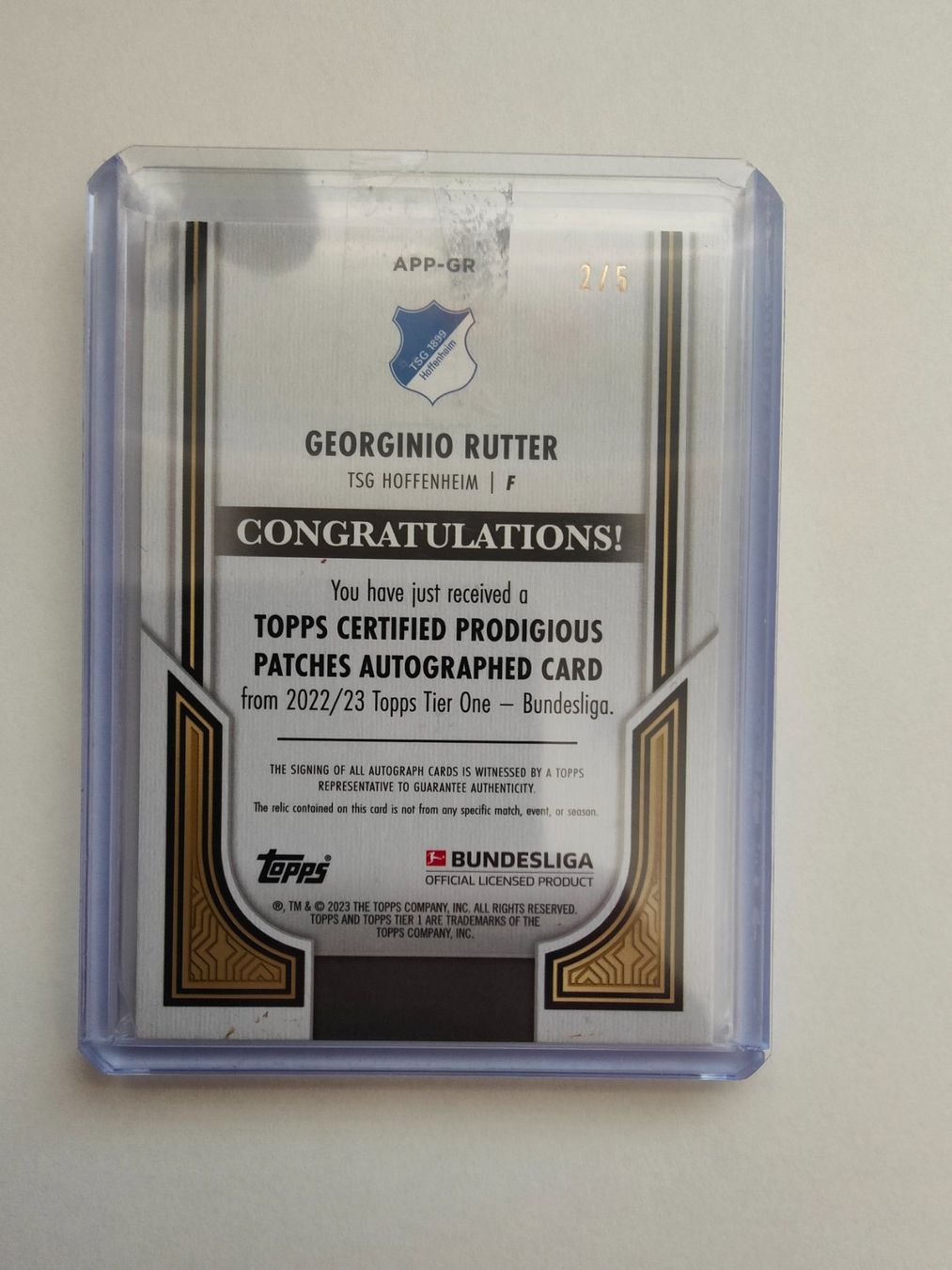 Topps Carte collezionabili: Georginio Rutter Autogramm Karte 2/5 Topps – Usato da Wangen SZ venduto da Sasch3 1