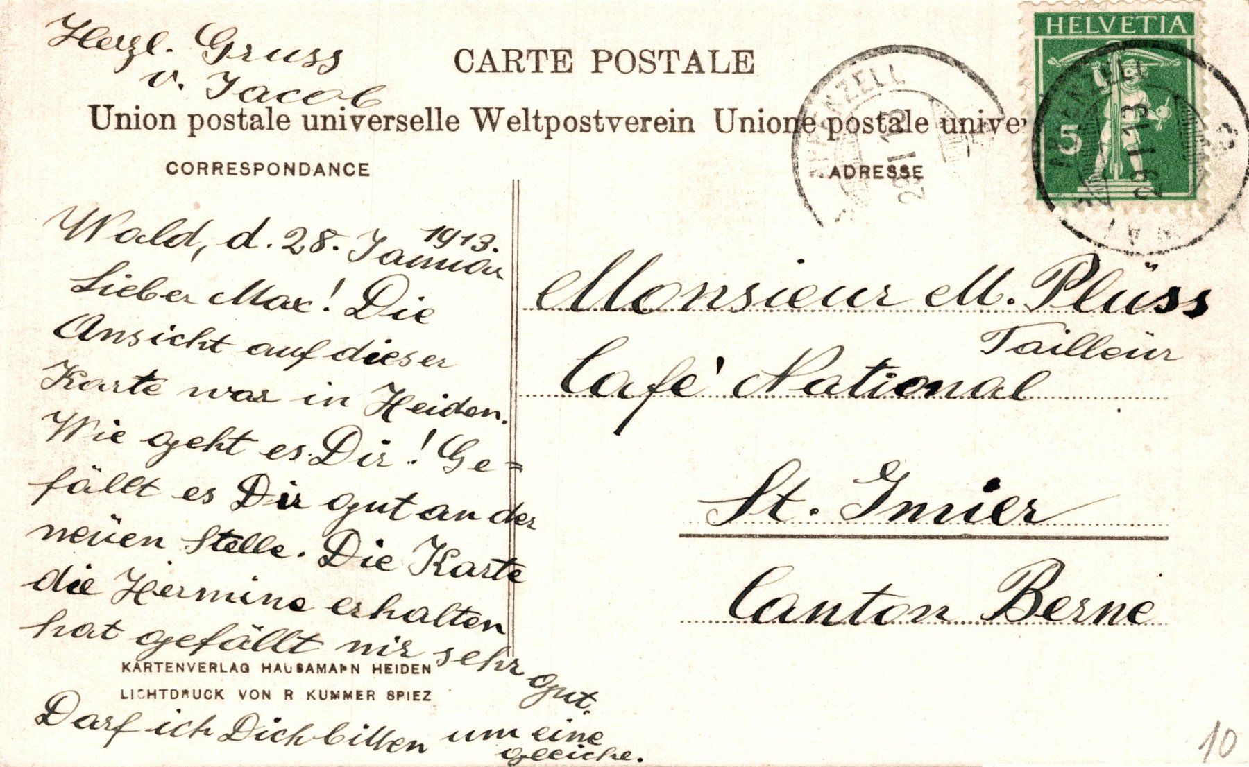 Cartoline postali: Appenzellerbilder. Abend auf der Weide – Usato da Bronschhofen venduto da Astore 1
