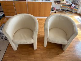 2er Set Sessel Weiss. Sehr bequem.