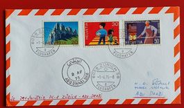 SWISSAIR FLUGPOST ZÜRICH-ABU DHABI ARABISCHE EMIRATE 1975