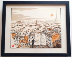 HENRI RIVIERE (1864-1951)- Paris - Depuis Montmartre - Cadré