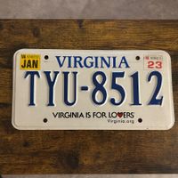 🇺🇸 U.S. Autoschild, Virginia TYU-8512 ORIGINAL