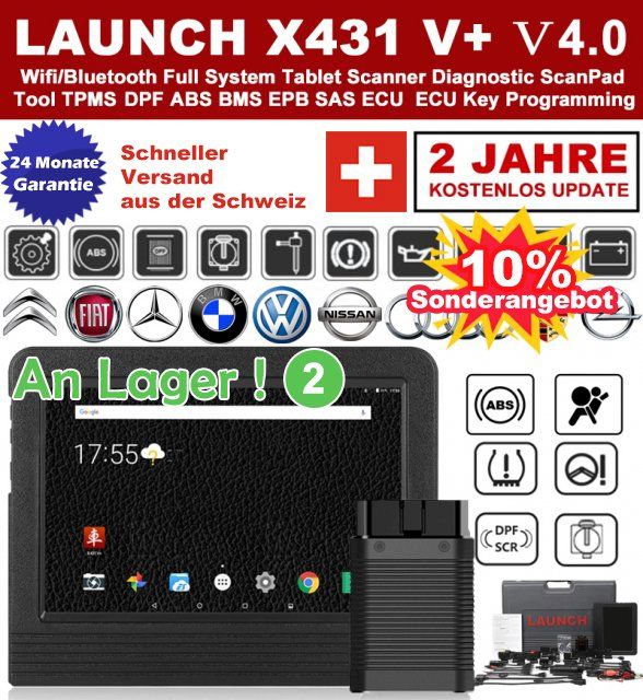 Launch Alle Werkzeuge: LAUNCH X431 V+ OBD2 Diagnosegerät Diagnose Werkzeuge – Neu und originalverpackt aus Malans GR von BUYBEST-Schweiz