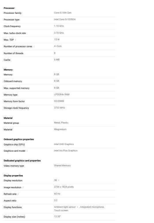 Microsoft Tablet PC: Tablet, Microsoft Surface Pro 7 12.30", 128 GB, 8GB – Usato da Zürich venduto da lor_2mtq 7
