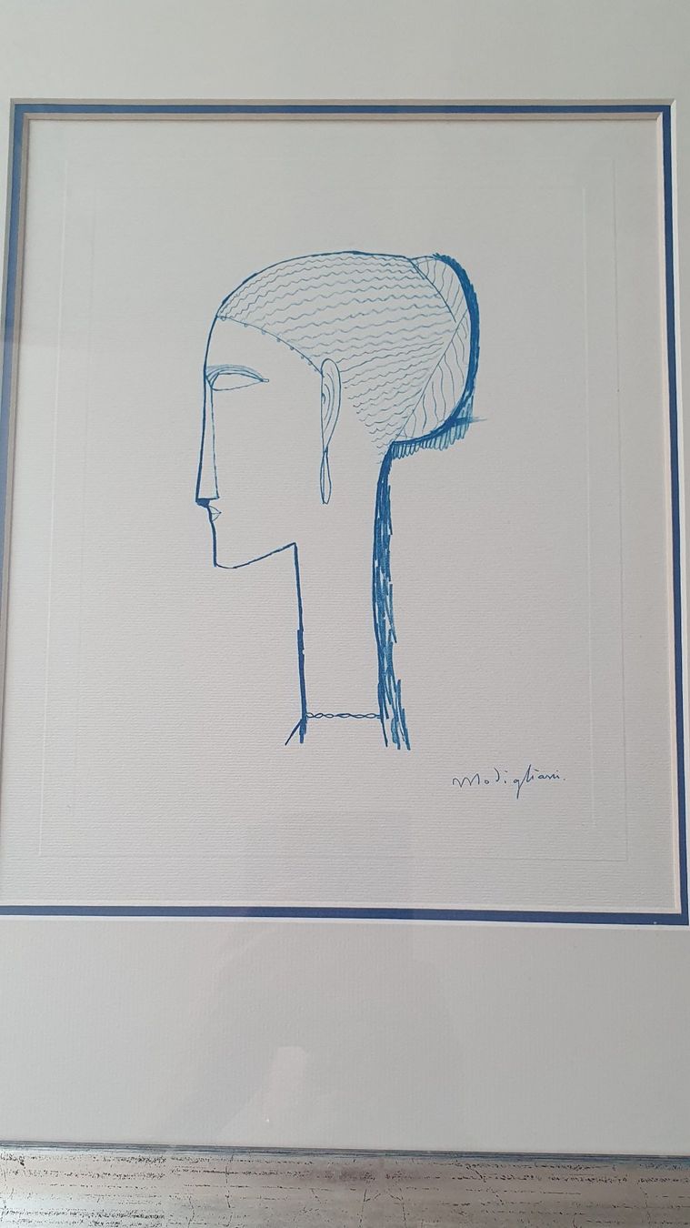 Grafica & Litografie: Lithographie Amedeo Modigliani Female Head With Earring – Usato da Kreuzlingen venduto da Rschweiz1 1
