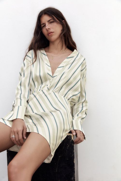 FEOYA Abito In Lattice Donna, Erotico, Mini Dress Oliato, Maniche Lunghe, Taglie Dalla S Alla 3XL