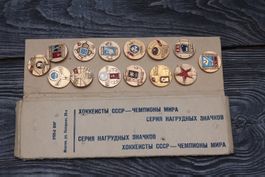 USSR Soviet Hockey World Championship Pins Set Russian CCCP