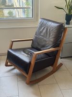 Schaukelstuhl Bullfrog Swingeling Leder Holz guter Zustand