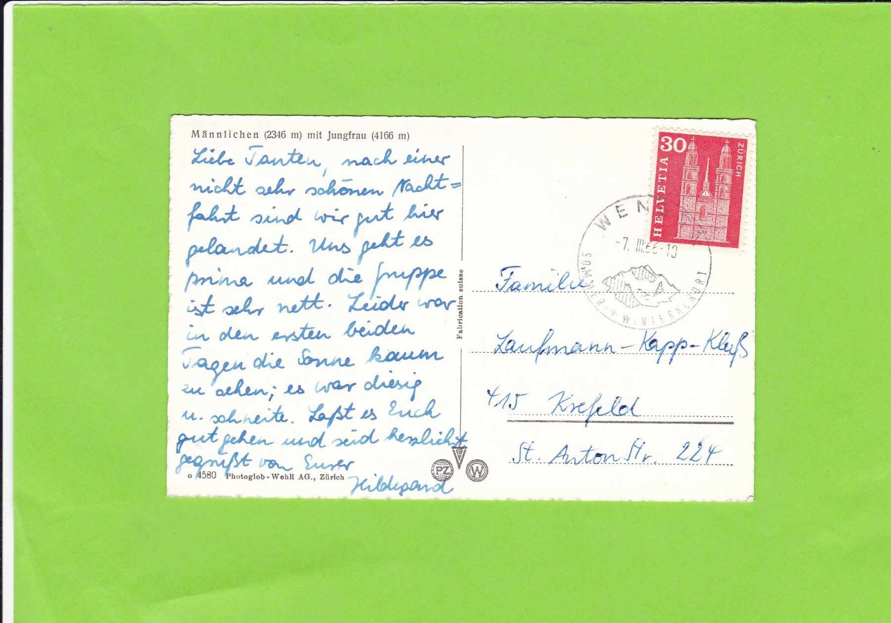 Cartoline postali: Männlichen – Usato da St. Peterzell venduto da neckertal 1