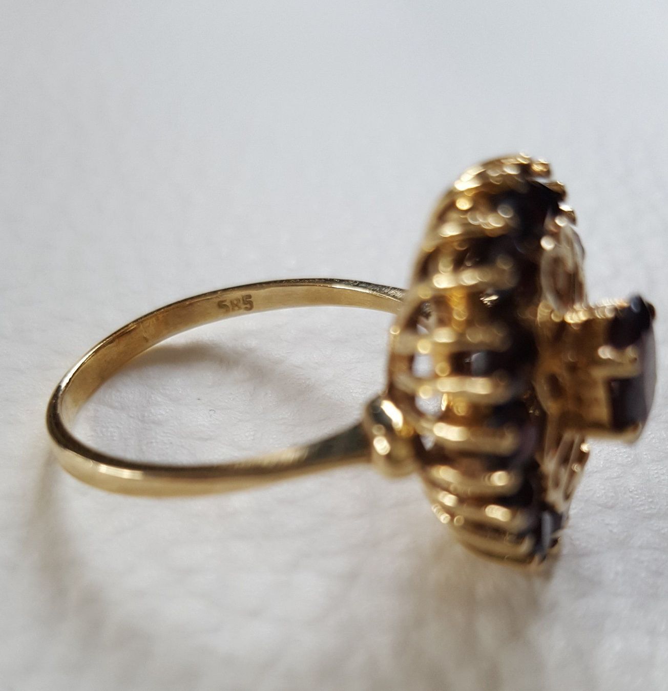 Anelli: Gold 585 Massiv Ring Mit Granaten – Usato da Wald ZH venduto da Dasilver 8