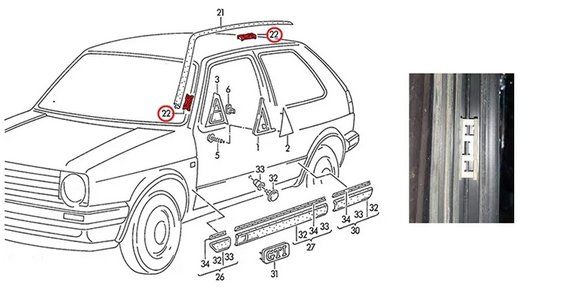 Fußbodendichtungsabdeckung N10226501 - Für VW Golf, Passat, Jetta