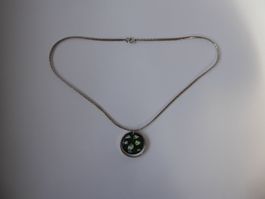 Schöne Kette mit Email ? Anhänger, ca. 60cm Kette