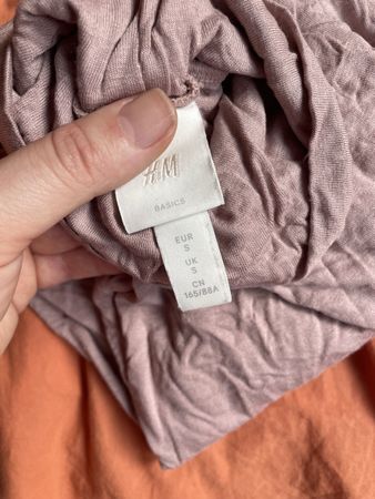 H&M Langarmshirt mit Rollkragen, altrosa, Gr. S