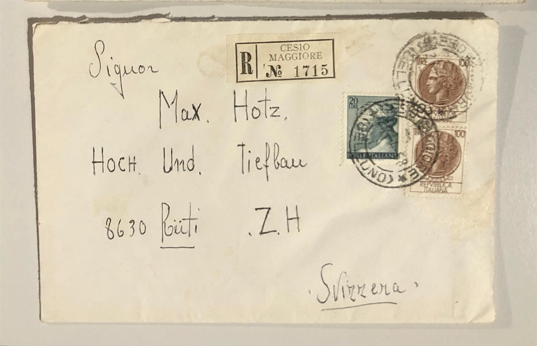 Alle Briefmarken: 2 alte R-Briefe ITALIA !!! – Neu (gemäss Beschreibung) aus Lufingen von Rac0