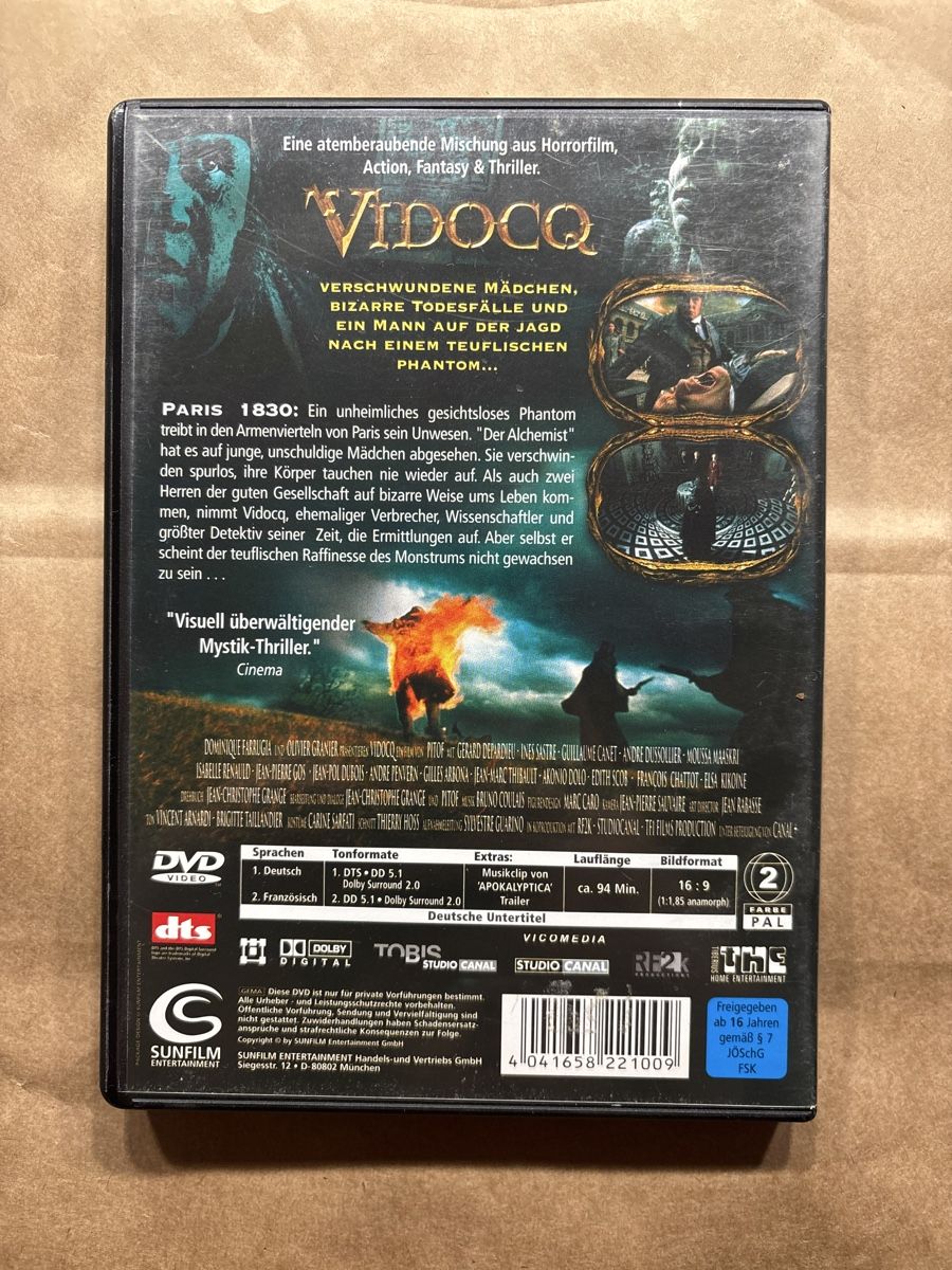 Tutti i DVDs: Vidocq (2204) – Usato da Ruswil venduto da Slivio_ 1