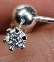 Boucles d'oreille argent diamants de moissanite 0,06 ct GRA