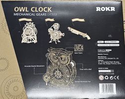 ROKR Owl Clock LK503 Holzmodellbausatz neu