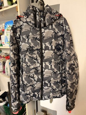Superdry Ski Padded Jacket Camo Grey, Size L/XL