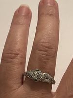 Bague plaqué argent 52 tête de serpent brillants/2 zircons