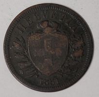2 RAPPEN / SCHWEIZ 1851