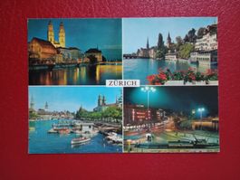 Zürich Stadt mehrbildrig mit Central Grossmünster Nachts