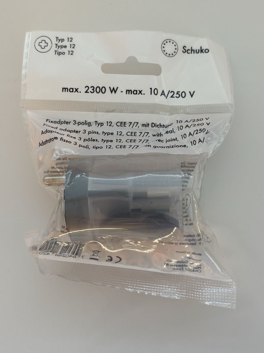 Unità & Adattatore: Fixadapter 3-polig Typ 12 mit Dichtun CEE 7/7 neu – Nuovo e nell'imballaggio originale da Küttigen venduto da cedione