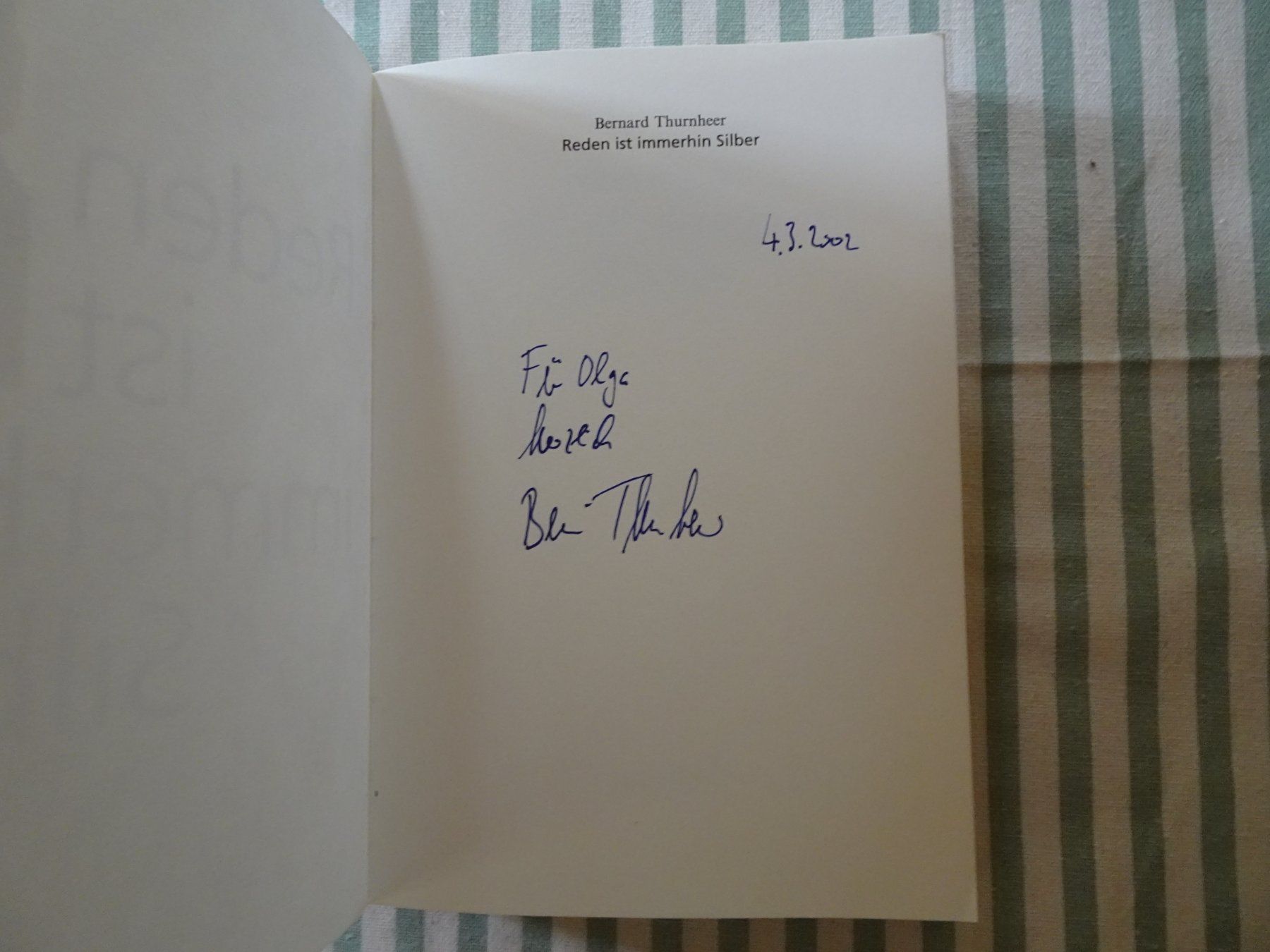 Bücher: Beni Thurnheer - Reden ist immerhin Silber - B718 – Gebraucht aus Küssnacht am Rigi von Bookslove-Divers 1