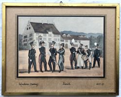 Albert v. Escher (1833-1905) - Lichtdruck - "Infanterie/ZH"