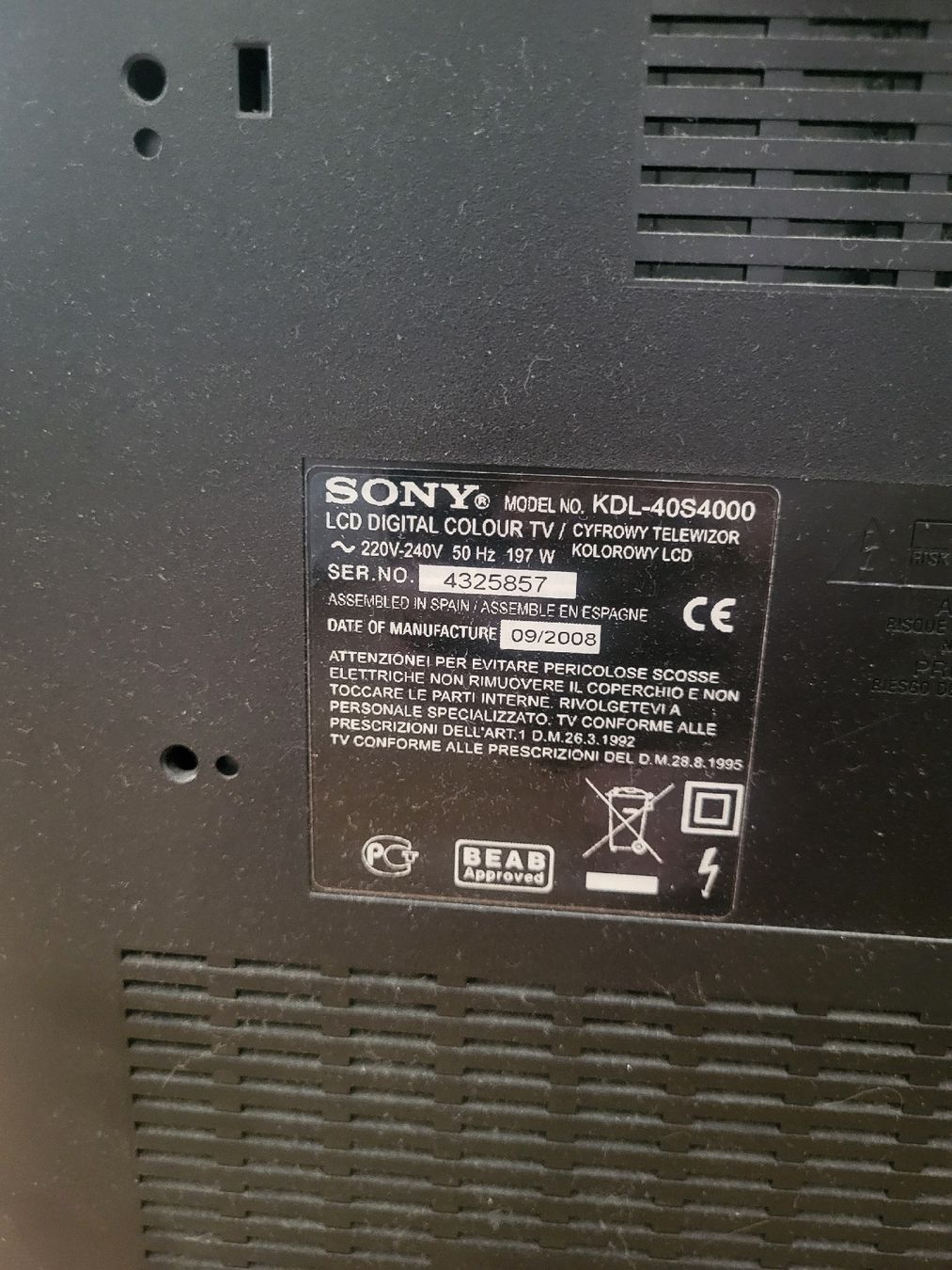 Sony Fernseher: TV Sony LCD (2008) – Gebraucht aus Colombier NE von Chrima_ 2