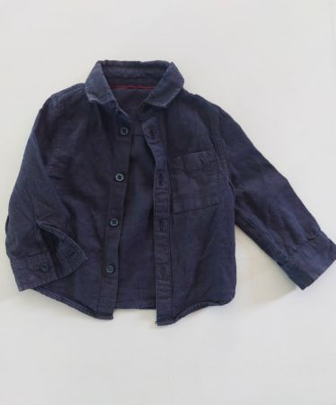 Chemise bleue manches longues garçon, taille 12-18 mois