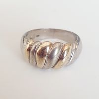 Ring bicolor 925 Silber vergoldet Grösse 17.1 mm