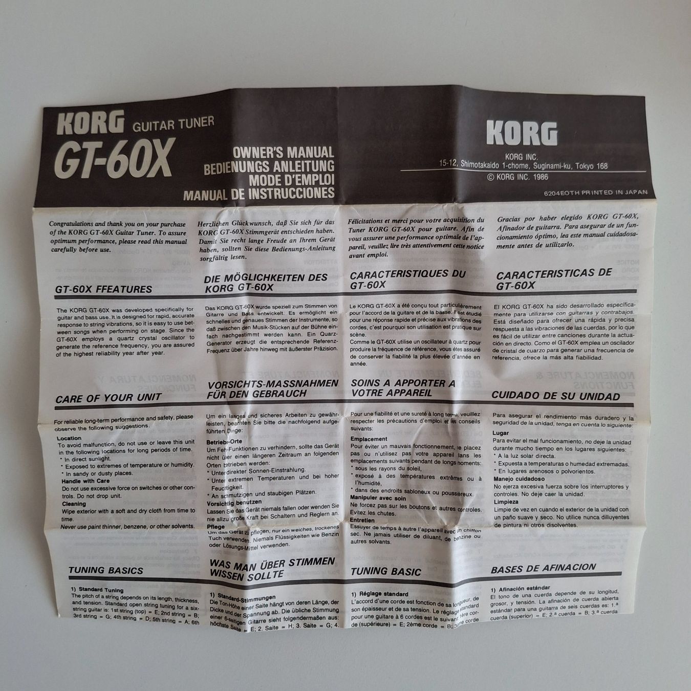 Radiocomunicazione: Korg GT-60X Guitar Tuner, Stimmgerät – Usato da Hochdorf venduto da wrz_6x2d 5
